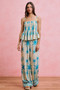 SO ME Palm Tree Smocked Bodice Adjustable Cami Top