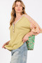 SAGE + FIG Full Size Color Block Bubble Sleeve Top Plus Size