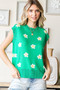 First Love Full Size Flower Pattern Round Neck Sweater Vest