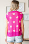 First Love Full Size Flower Pattern Round Neck Sweater Vest
