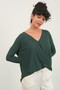 HYFVE Draped Drop Shoulder Long Sleeve Top