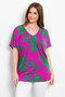 Be Stage Contrast Printed Short Sleeve Top