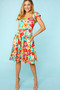 Haptics Floral Square Neck Short Sleeve Dress