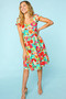Haptics Floral Square Neck Short Sleeve Dress