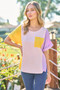 Hailey & Co Full Size Color Block Short Sleeve Top
