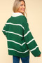 Haptics Collared Neck Striped Contrast Sweater