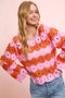 BiBi Flower Crochet Knit Top