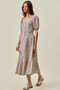 SO ME Ditsy Floral Self Belt On Elastic Waist Maxi Dress