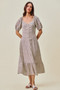 SO ME Ditsy Floral Self Belt On Elastic Waist Maxi Dress