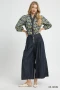 Umgee Stone Washed Wide-Leg Button-Front Culottes
