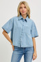 RISEN Oversized Half Sleeve Cropped Shirt