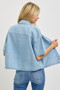 RISEN Oversized Half Sleeve Cropped Shirt