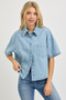 RISEN Oversized Half Sleeve Cropped Shirt