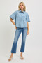RISEN Oversized Half Sleeve Cropped Shirt