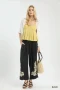 Umgee Linen Embroidered Wide-Leg Boho Pants