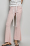 POL Drawstring Textured Ribbed Knit Pants