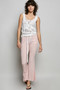 POL Drawstring Textured Ribbed Knit Pants