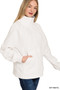 Zenana Half Zip Fleece Sweatshirt with kangaroo Pocket