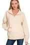 Zenana Half Zip Fleece Sweatshirt with kangaroo Pocket