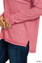 Zenana Soft Melange Hacci Exposed Seam Hi-low Tee