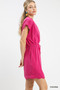 Umgee Linen Blend Scallop Hem Mini Dress