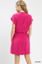 Umgee Linen Blend Scallop Hem Mini Dress