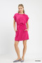 Umgee Linen Blend Scallop Hem Mini Dress