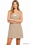 Zenana Washed Slub Adjustable Strap Overall Dress