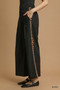 Umgee Front Pleated Wide-Leg Pants with Contrast Trim
