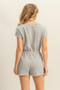 HYFVE Round Neck Short Sleeve Drawstring Waist Romper