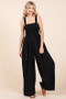 Mittoshop Smocked Wide Strap Wide Leg Overalls