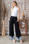 Heimish Full Size Solid Damask Casual Pants Plus Size
