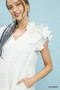 Umgee Textured Ruffle Sleeve Tiered Midi Dress