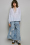 POL Lace Eyelet Long Sleeve Cotton Blouse