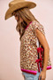 BiBi Leopard Pattern Side Tied Sweater Vest Top