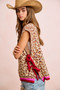 BiBi Leopard Pattern Side Tied Sweater Vest Top