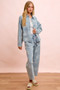 BiBi Printed Washed Denim Jacket With Pocket