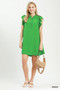 Umgee Ruffle Sleeve Henley Shift Dress