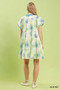 Umgee Floral Print Contrast Trim Tiered Babydoll Dress