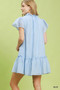 Umgee Textured Ruffle Hem Mini Dress