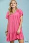 Umgee Ruffle Hem Shift Mini Dress