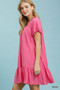 Umgee Ruffle Hem Shift Mini Dress