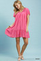 Umgee Ruffle Hem Shift Mini Dress