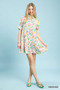Umgee Mix Floral Ruffle Collar Tiered Babydoll Dress