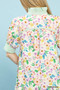 Umgee Mix Floral Ruffle Collar Tiered Babydoll Dress