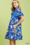 Umgee Floral Ruffle Hem Mini Dress