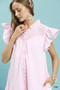 Umgee Stripe Smocked Yoke Ruffle Dress