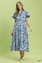Umgee Paisley Print Midi Dress with Side Pockets