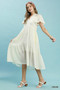 Umgee Textured Tiered Midi Dress with Side Pockets