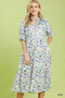 Umgee Print Tiered Midi Dress